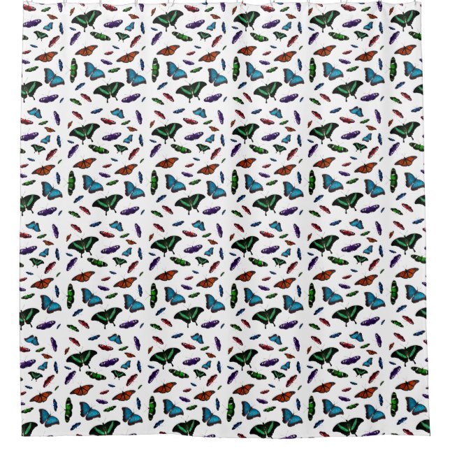 Flutterbies Shower Curtain (choose colour) (Front)