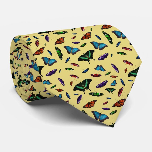 Flutterbies Tie Double Sided Print (Yellow) (Rolled)