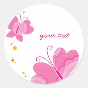FLUTTERBY BUTTERFLIES :: series of three 1 Classic Round Sticker