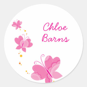 FLUTTERBY BUTTERFLIES :: series of three 1 Classic Round Sticker