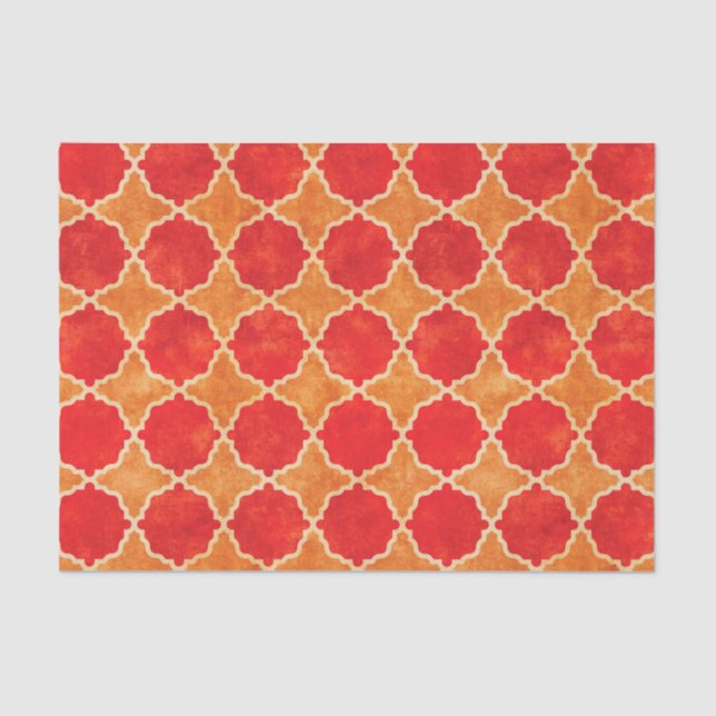 Flutterby Fall Geometric Red Tissue Paper (Front)