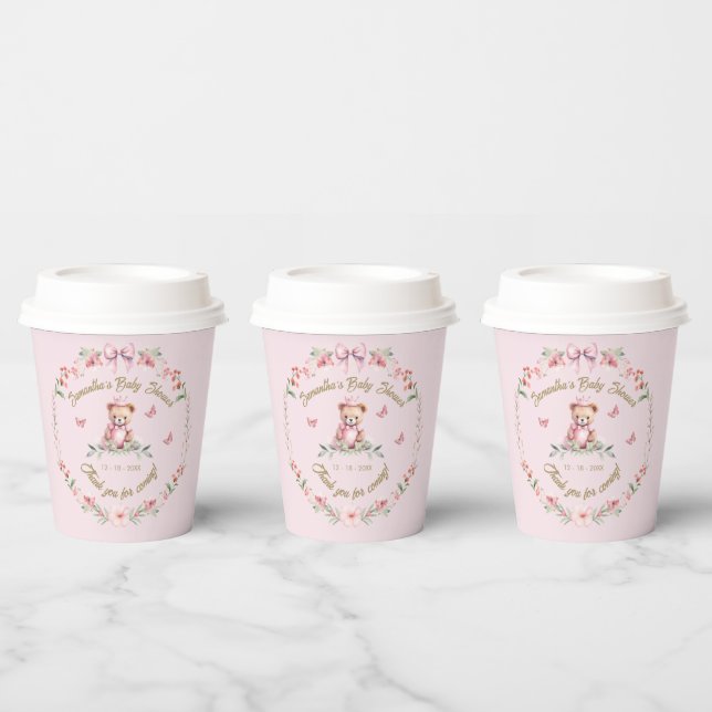 Flutterby Love: Blooms and Butterflies Shower Bib Paper Cups (Multi)