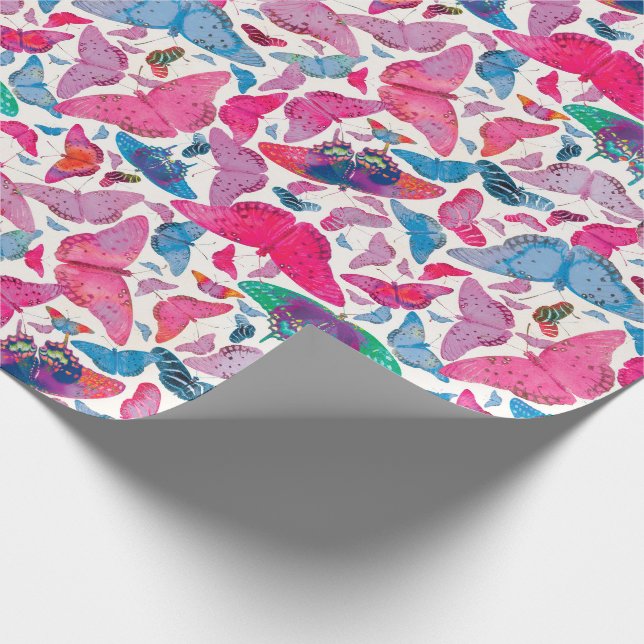 Flutterby Spring Butterflies Wrapping Paper (Corner)
