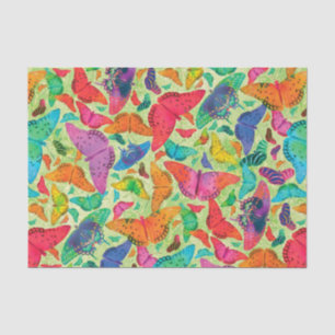 Flutterby Summer Butterflies on Green Tissue Paper