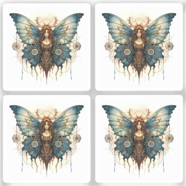 Fluttergear Nymph Steampunk Metal Gear butterfly (Front)