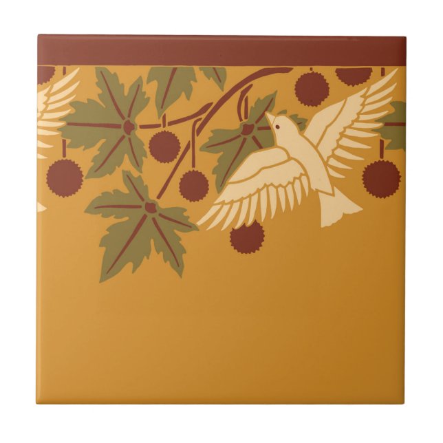 Fluttering Bird Ceramic Tile (Front)