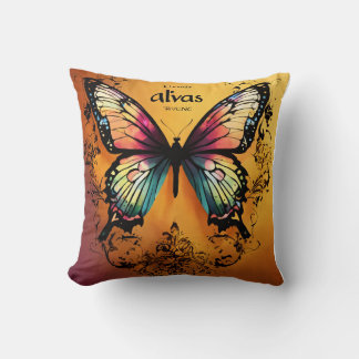 Fluttering Bliss: Sip the Magic with Butterfly Pil Throw Pillow