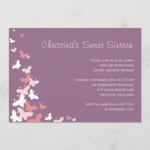 Fluttering Butterflies Birthday Party Invitation