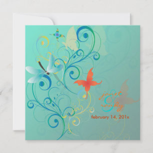 Fluttering by.. dragon fly+butterflies+swirls invitation