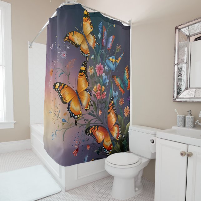 Fluttering Colors: Butterflies bathroom (In Situ)