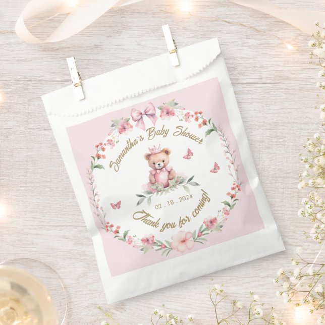 Fluttering Delights: Blooms & Butterflies Baby Favour Bag (Clipped)