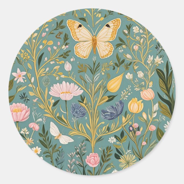 Fluttering Dreamscape Classic Round Sticker (Front)