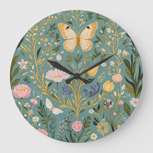 Fluttering Dreamscape Large Clock (Front)