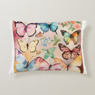 "Fluttering Elegance: Butterfly Design Decorative  Accent Pillow