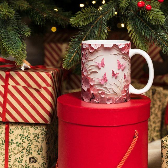 Fluttering Elegance: Morning Bliss 3D Coffee Mug (Creator Uploaded)
