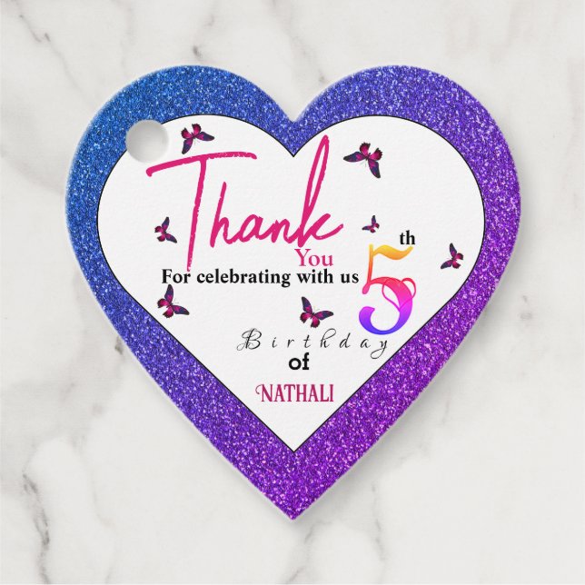 Fluttering Fun Favour Tags (Front)