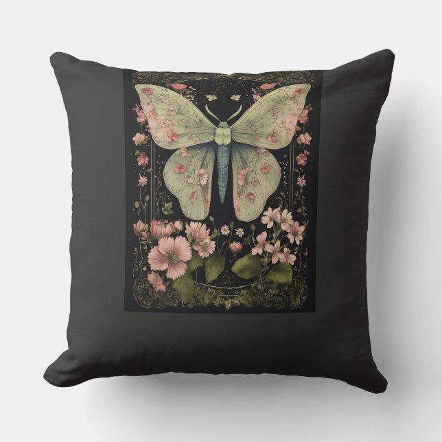 "Fluttering Grace: Butterfly Beauty Tee" Throw Pillow (Front)