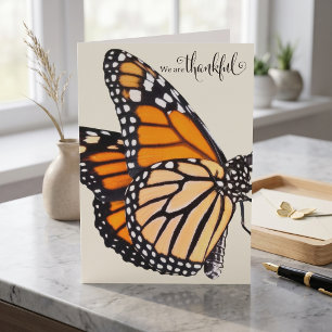 Fluttering Gratitude: Monarch Butterfly Thank You Card