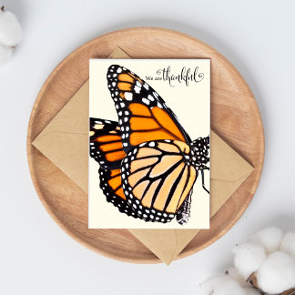 Fluttering Gratitude: Monarch Butterfly Thank You Card