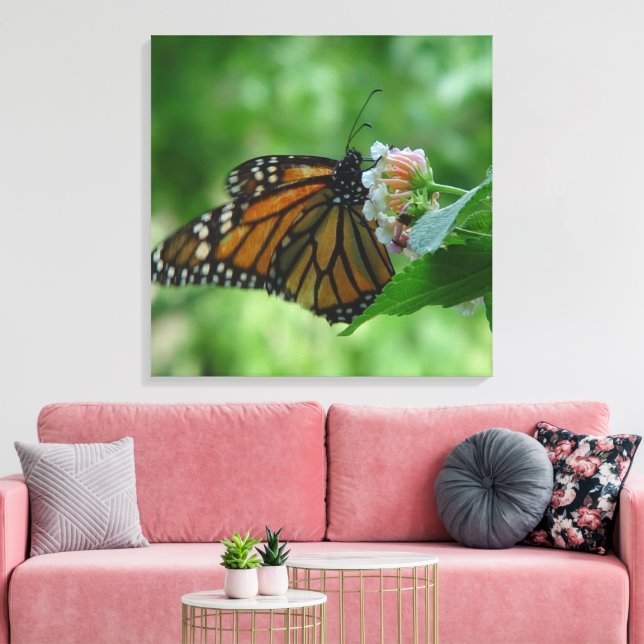 Fluttering Monarch Butterfly Canvas (Insitu(LivingRoom))