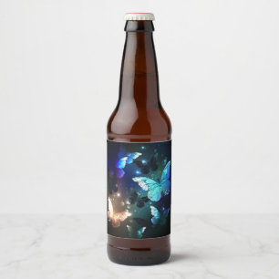 Fluttering Night Butterfly Beer Bottle Label