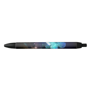 Fluttering Night Butterfly Black Ink Pen
