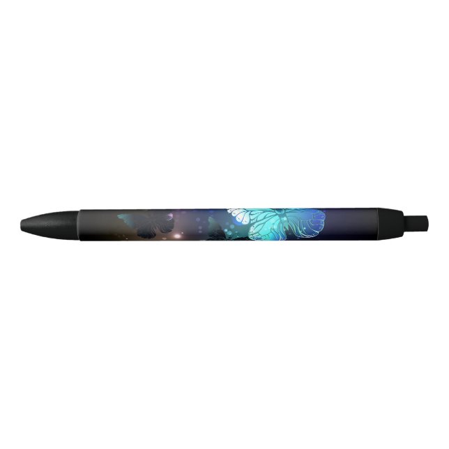 Fluttering Night Butterfly Black Ink Pen (Front)