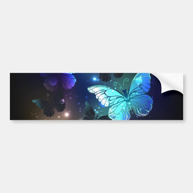 Fluttering Night Butterfly Bumper Sticker (Front)