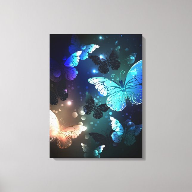 Fluttering Night Butterfly Canvas Print (Front)