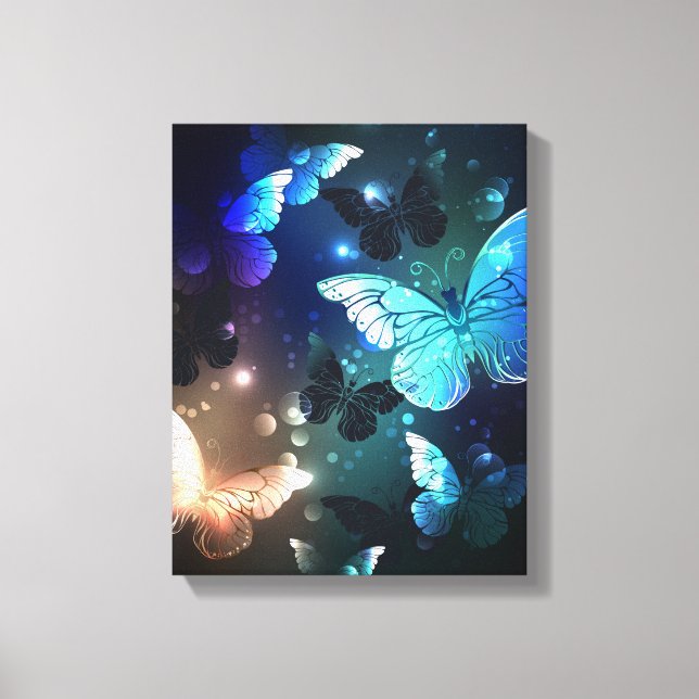 Fluttering Night Butterfly Canvas Print (Front)