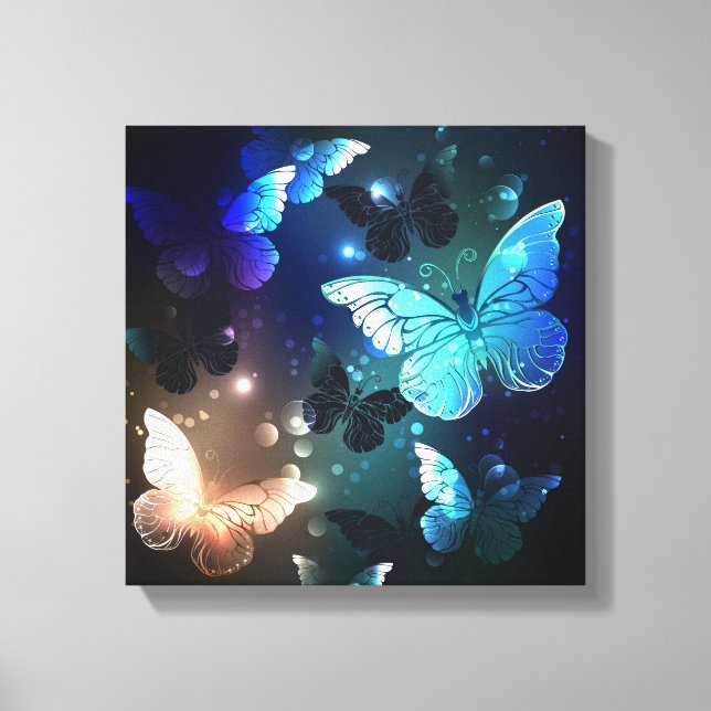 Fluttering Night Butterfly Canvas Print (Front)