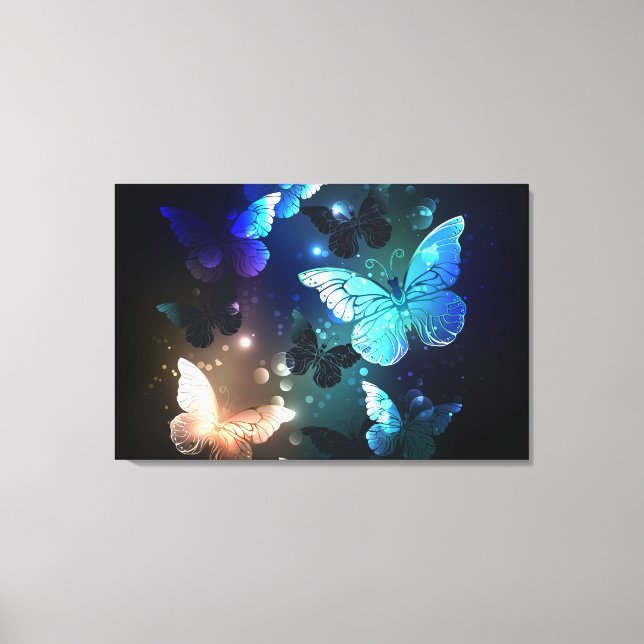 Fluttering Night Butterfly Canvas Print (Front)