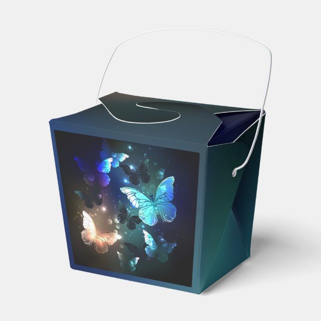 Fluttering Night Butterfly Favor Box (Front Side)