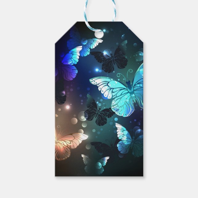 Fluttering Night Butterfly Gift Tags (Front)