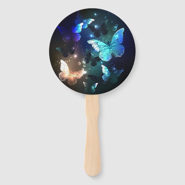 Fluttering Night Butterfly Hand Fan (Front)