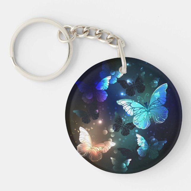 Fluttering Night Butterfly Keychain (Front)