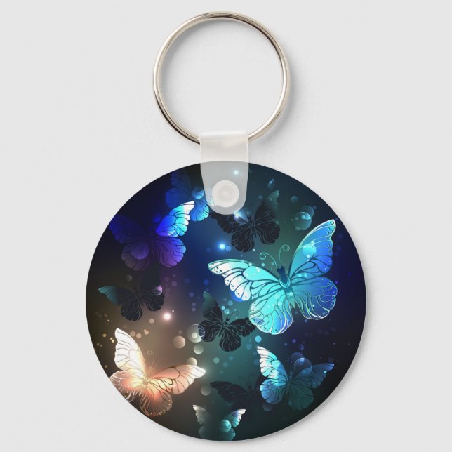 Fluttering Night Butterfly Keychain (Front)