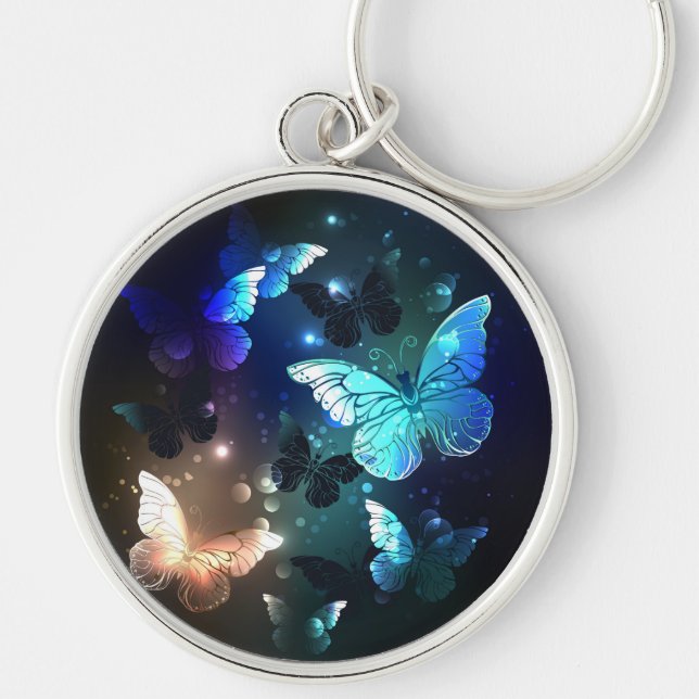 Fluttering Night Butterfly Keychain (Front)