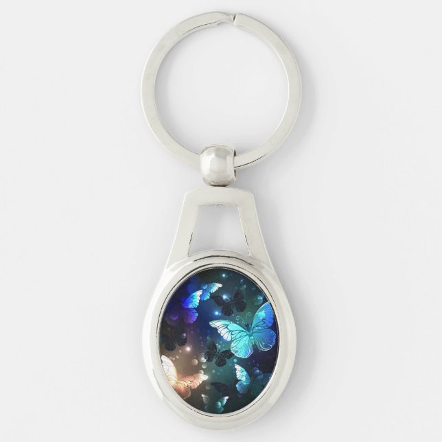 Fluttering Night Butterfly Keychain (Front)