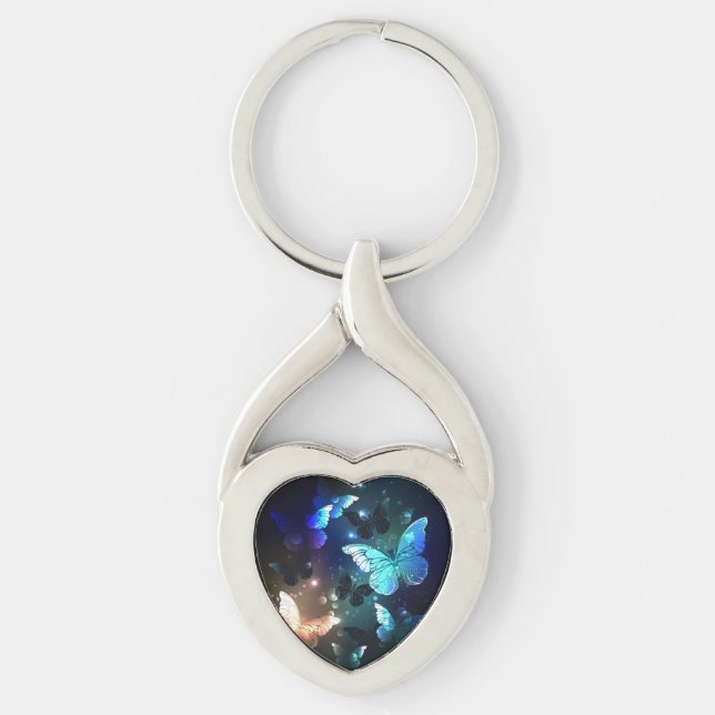 Fluttering Night Butterfly Keychain (Front)
