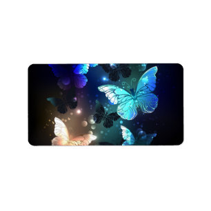 Fluttering Night Butterfly Label