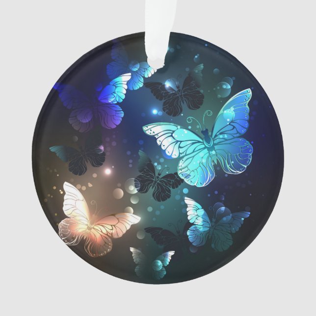 Fluttering Night Butterfly Ornament (Front)