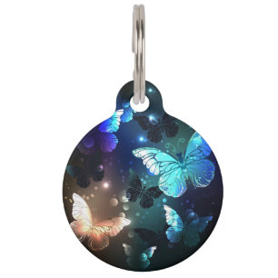 Fluttering Night Butterfly Pet Tag