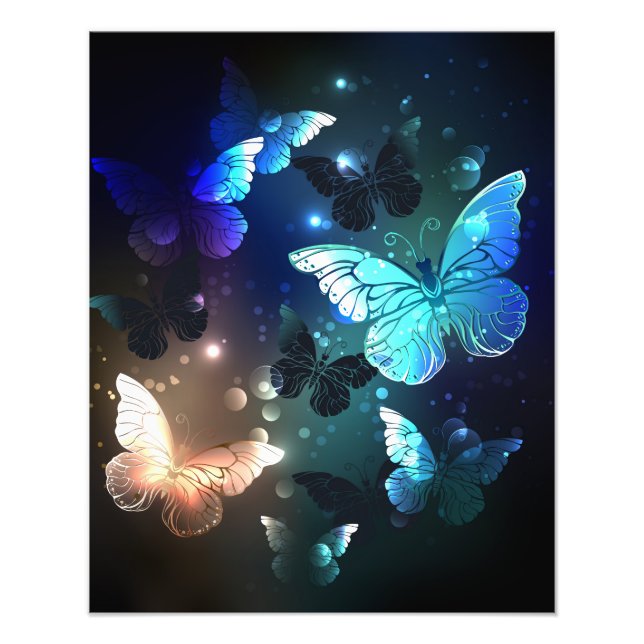 Fluttering Night Butterfly Photo Print (Front)