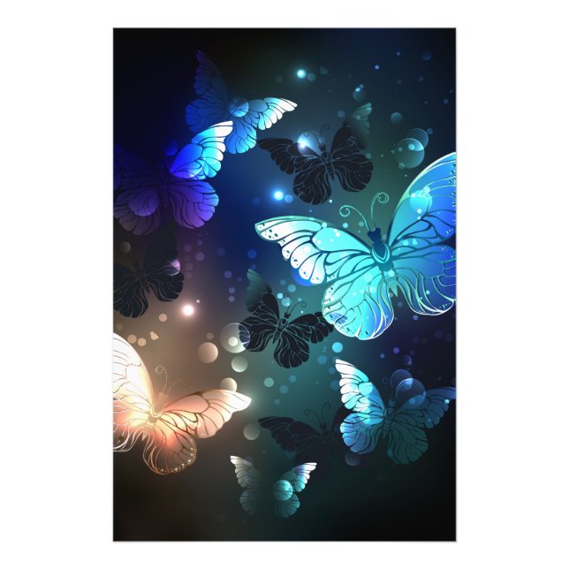Fluttering Night Butterfly Photo Print (Front)