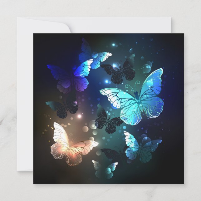 Fluttering Night Butterfly Save The Date (Front)
