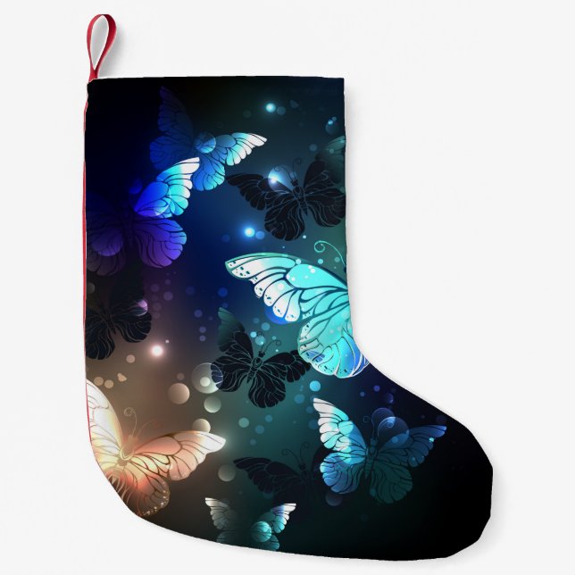 Fluttering Night Butterfly Small Christmas Stocking (Front)