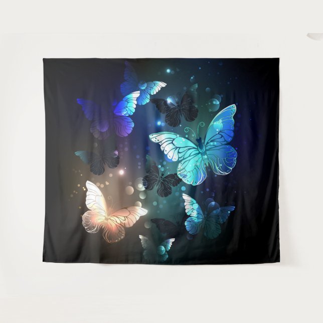 Fluttering Night Butterfly Tapestry (Front (Horizontal))