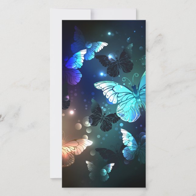 Fluttering Night Butterfly Thank You Card (Front)