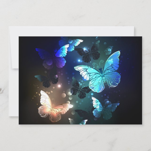 Fluttering Night Butterfly Thank You Card (Front)